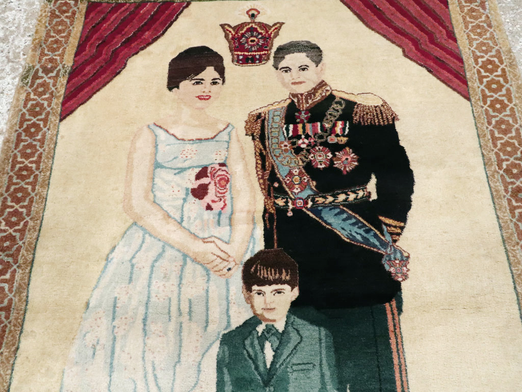 Vintage Persian Tabriz Pictorial Rug, No.27629 - Gss