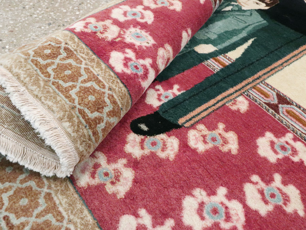 Vintage Persian Tabriz Pictorial Rug, No.27629 - Gss