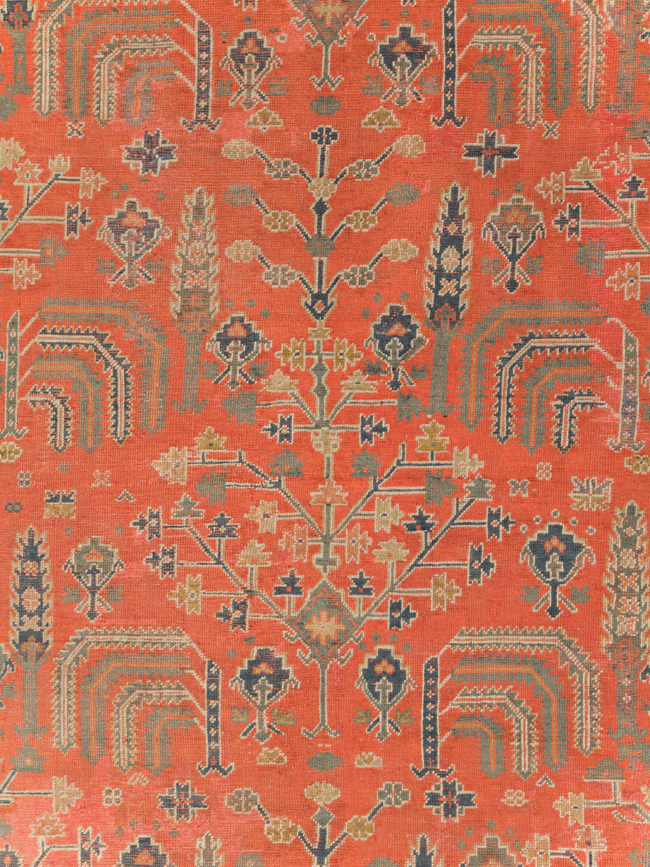 Antique Turkish Oushak Room Size Carpet, No.27634 - Gss