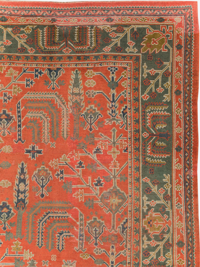 Antique Turkish Oushak Room Size Carpet, No.27634 - Gss