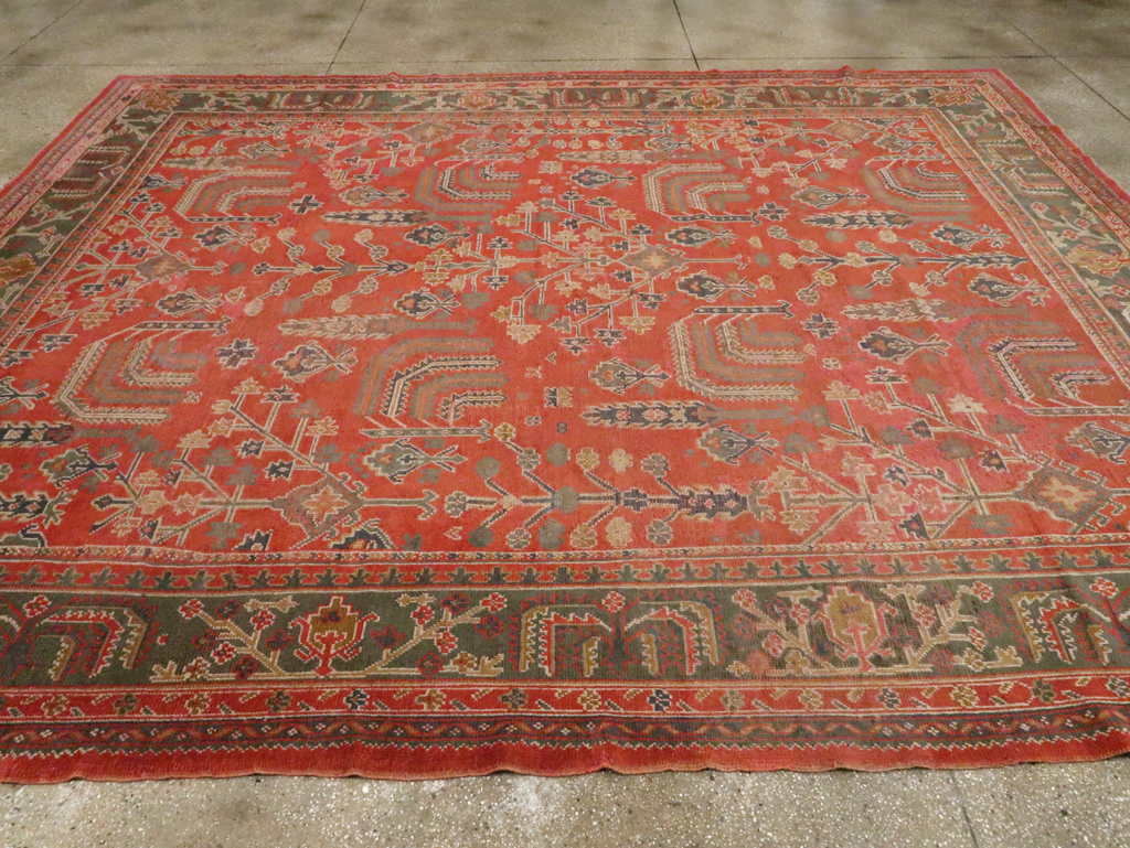 Antique Turkish Oushak Room Size Carpet, No.27634 - Gss