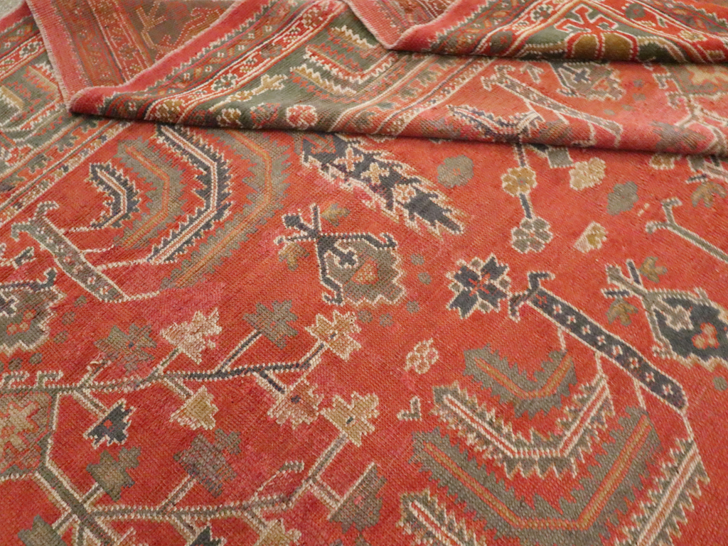 Antique Turkish Oushak Room Size Carpet, No.27634 - Gss