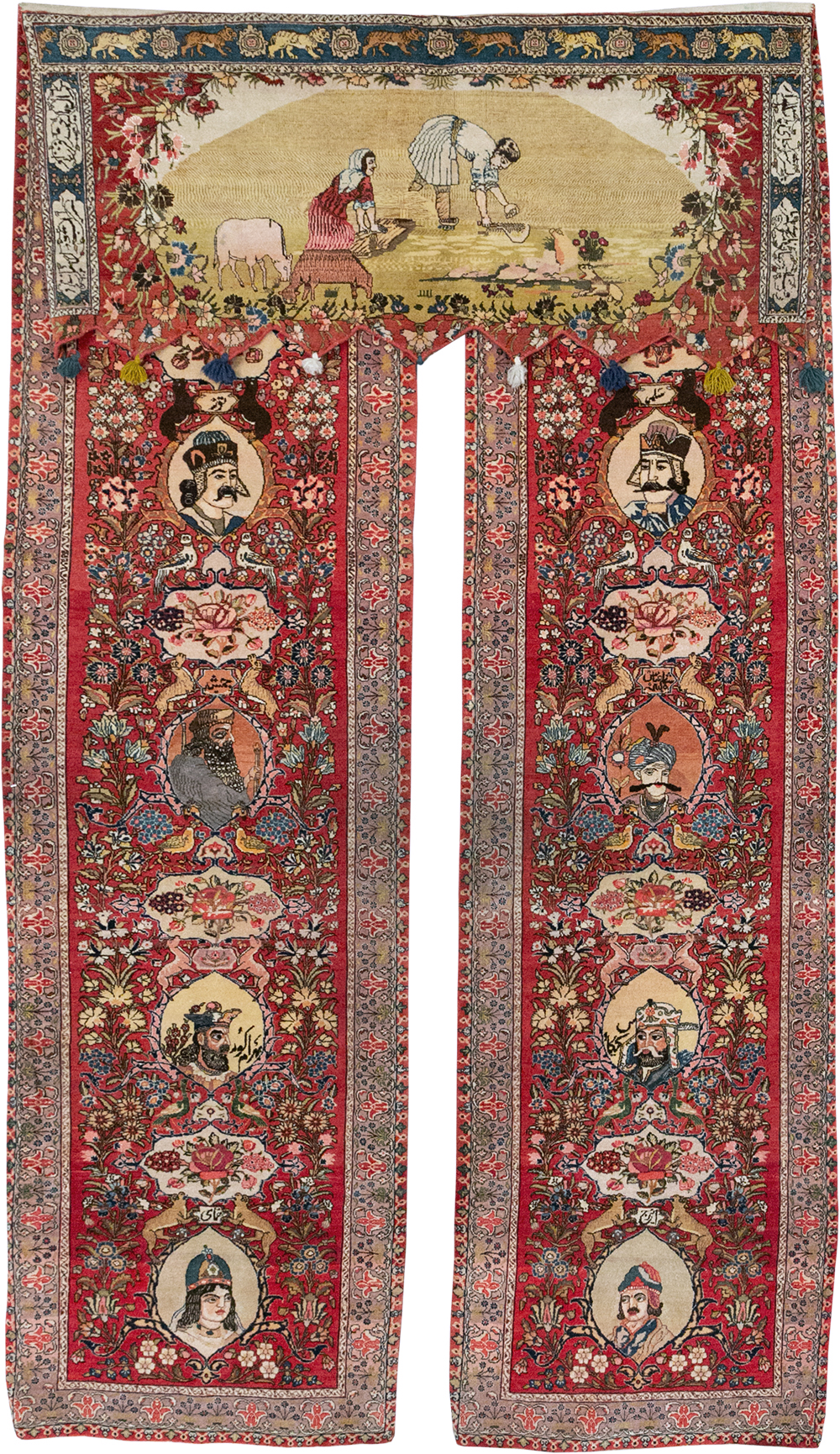 Vintage Persian Tabriz Pictorial Rug, No.27639 - Gss