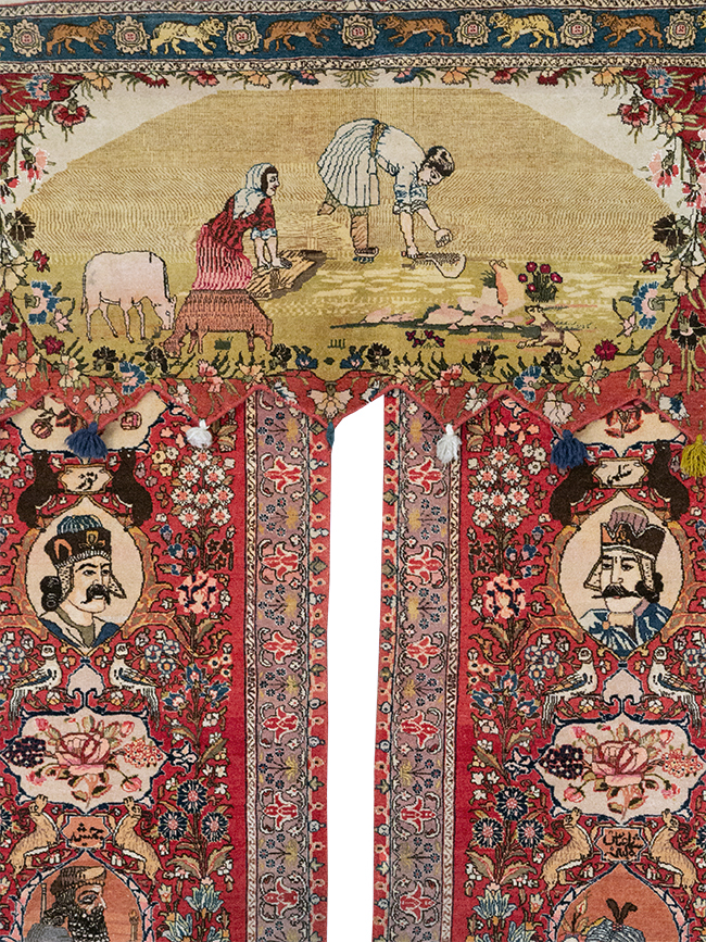 Vintage Persian Tabriz Pictorial Rug, No.27639 - Gss