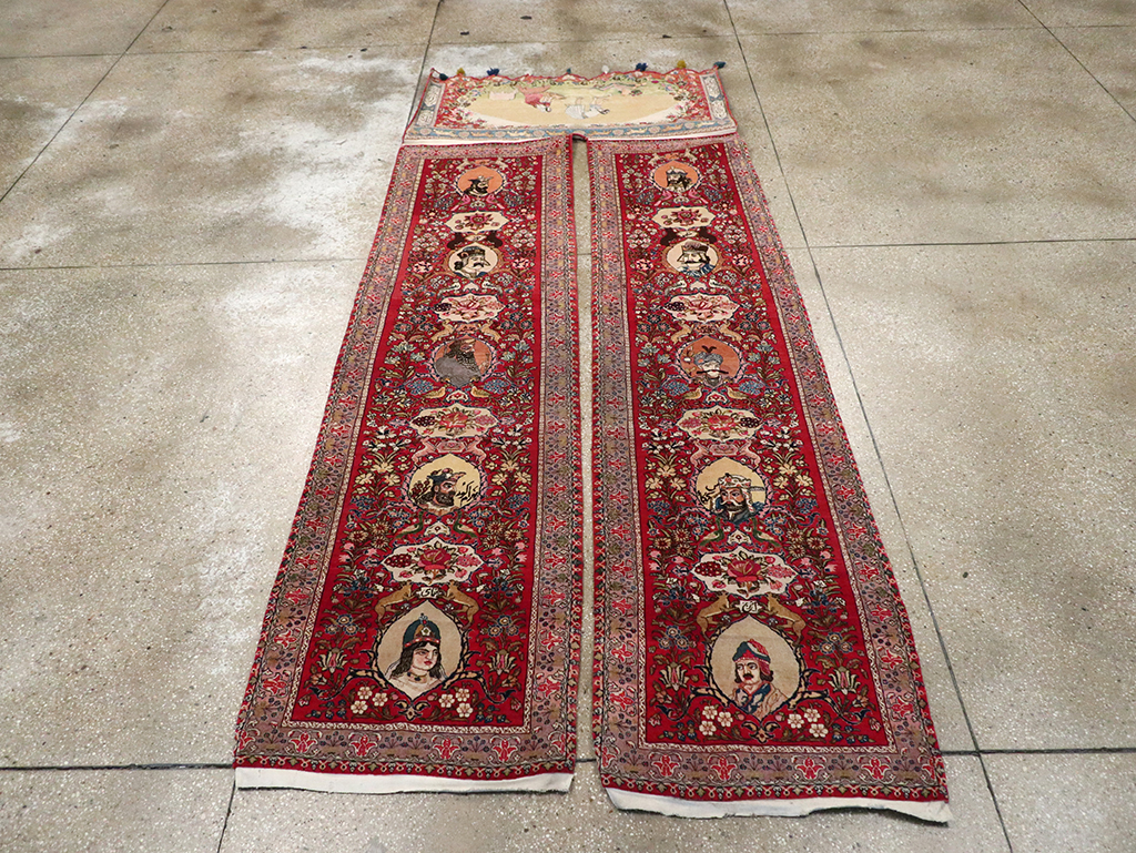 Vintage Persian Tabriz Pictorial Rug, No.27639 - Gss