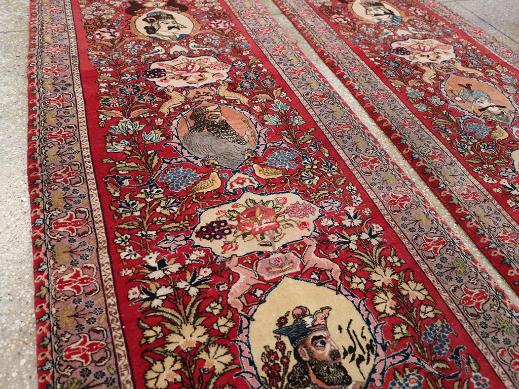 Vintage Persian Tabriz Pictorial Rug, No.27639 - Gss