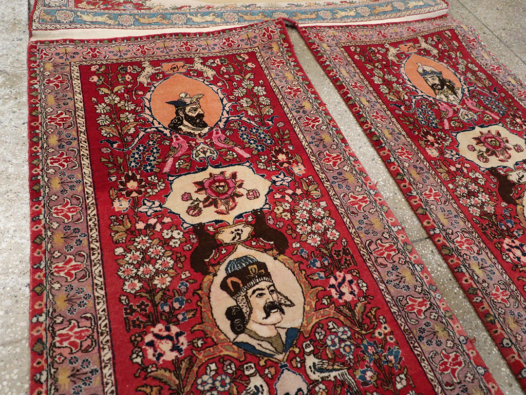 Vintage Persian Tabriz Pictorial Rug, No.27639 - Gss