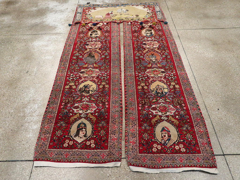 Vintage Persian Tabriz Pictorial Rug, No.27639 - Gss