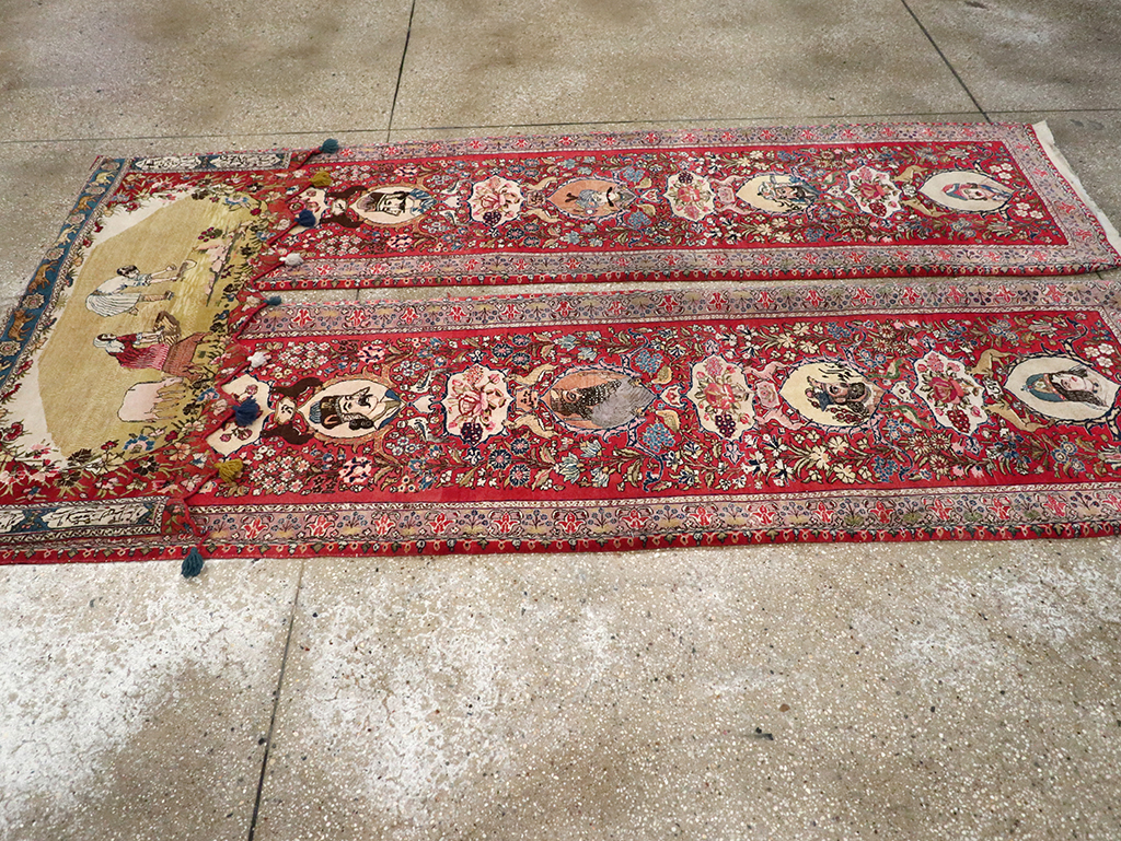 Vintage Persian Tabriz Pictorial Rug, No.27639 - Gss