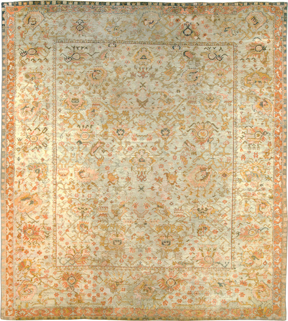 Antique Turkish Oushak Carpet, No.27644 - Gss