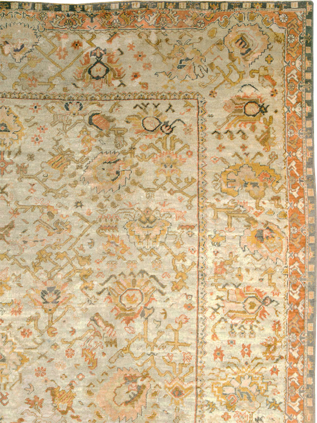 Antique Turkish Oushak Carpet, No.27644 - Gss