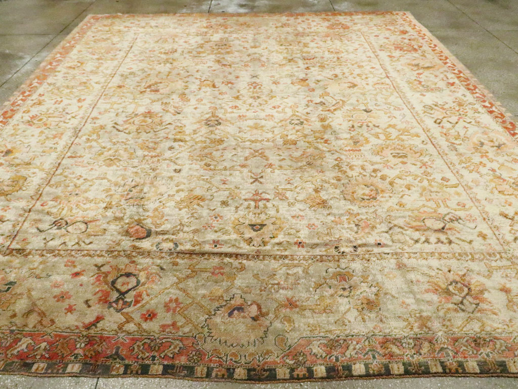 Antique Turkish Oushak Carpet, No.27644 - Gss