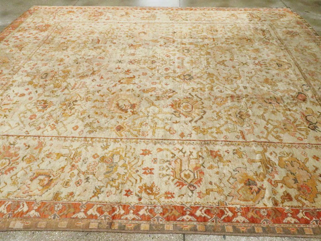 Antique Turkish Oushak Carpet, No.27644 - Gss