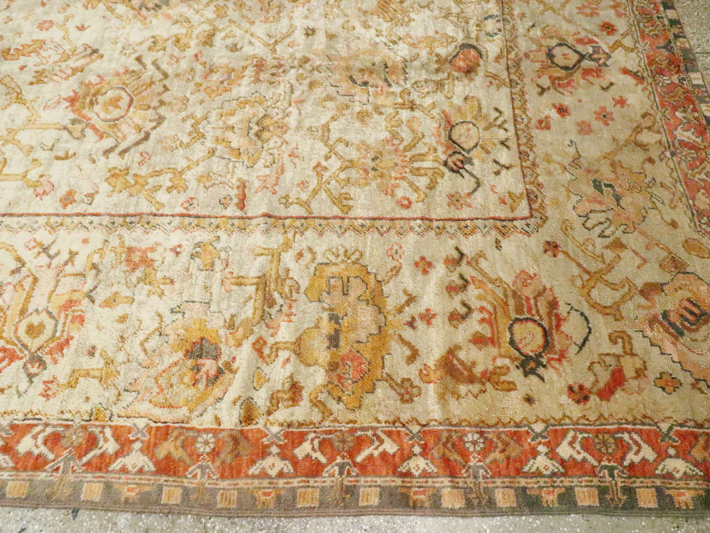 Antique Turkish Oushak Carpet, No.27644 - Gss