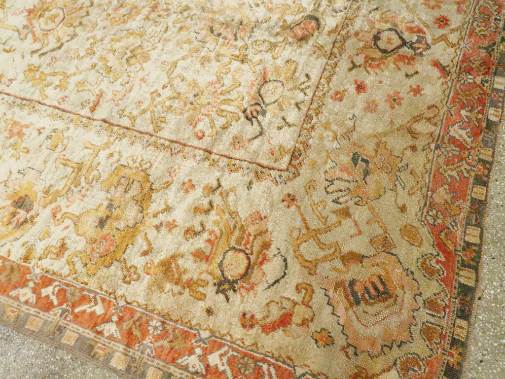 Antique Turkish Oushak Carpet, No.27644 - Gss