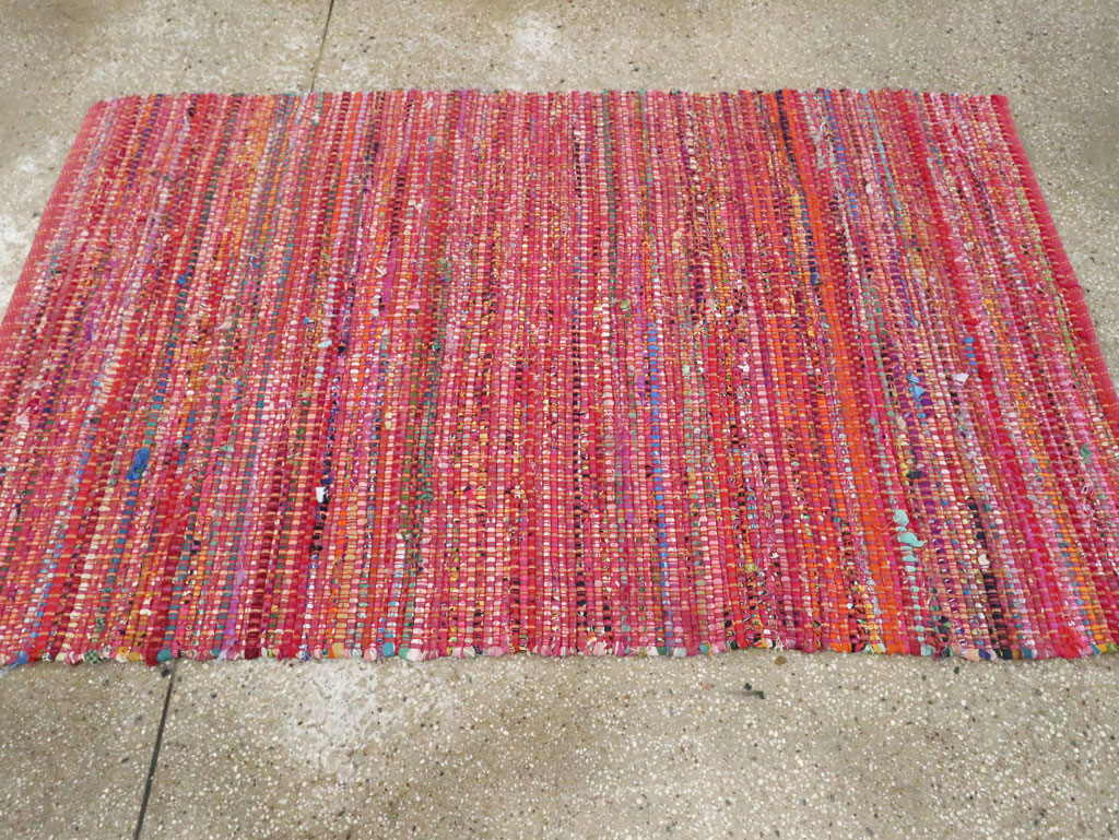 Vintage American Rag Rug, No.27654 - Gss