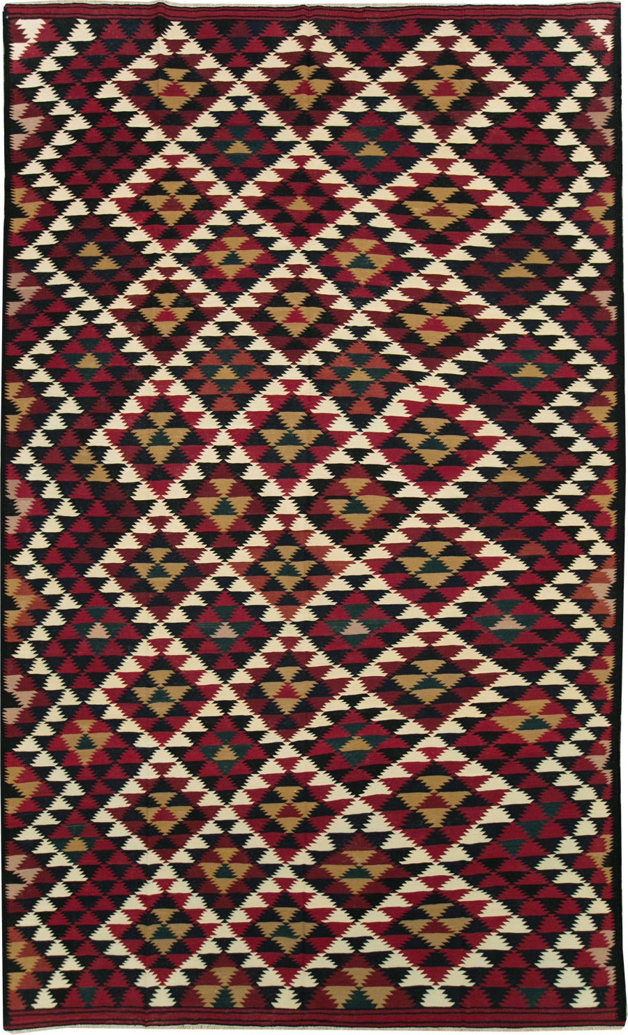 Vintage Turkish Flatweave Kilim Long Room Size Carpet, No.27661 - Gss