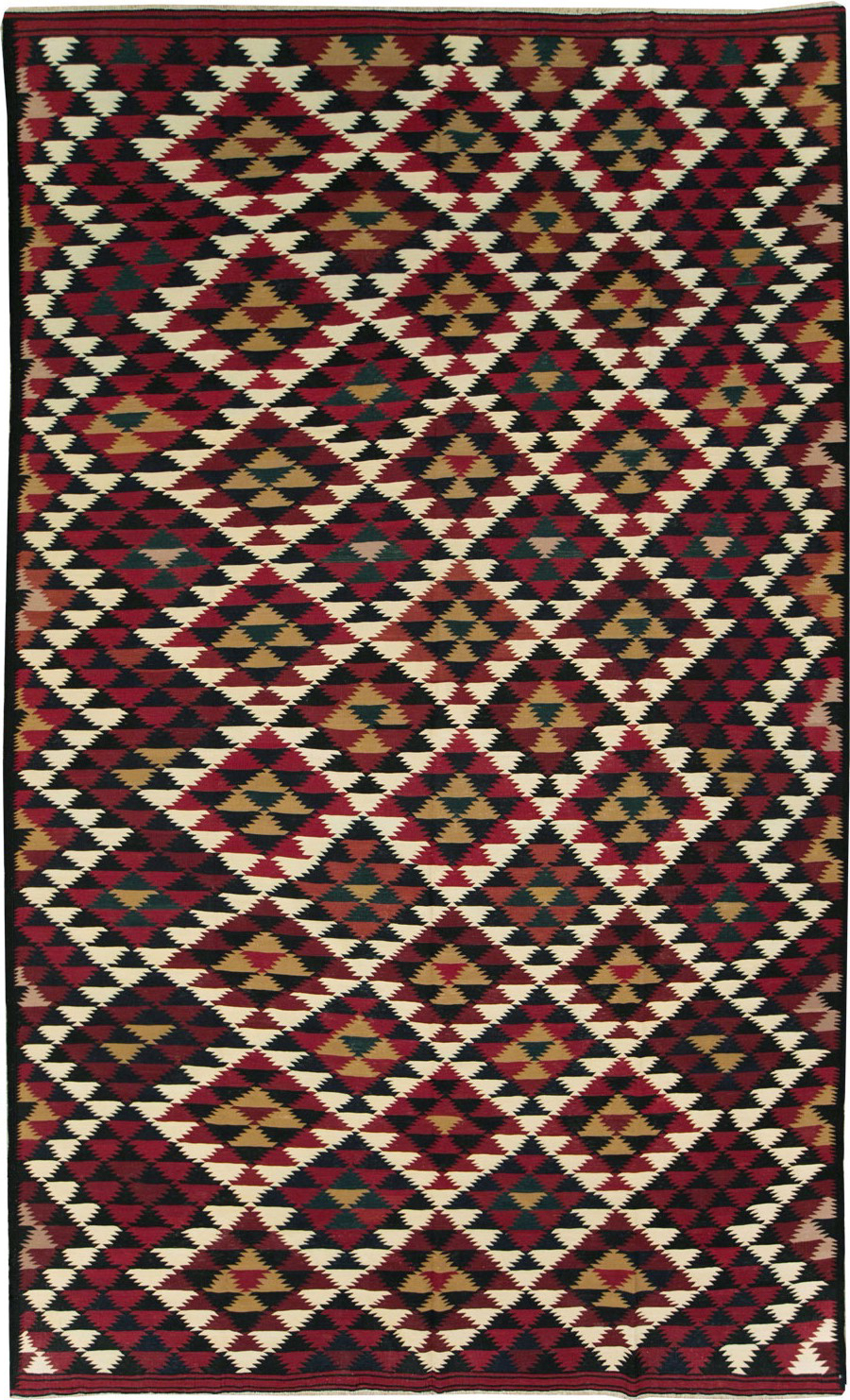 Vintage Turkish Flatweave Kilim Long Room Size Carpet, No.27661 - Gss