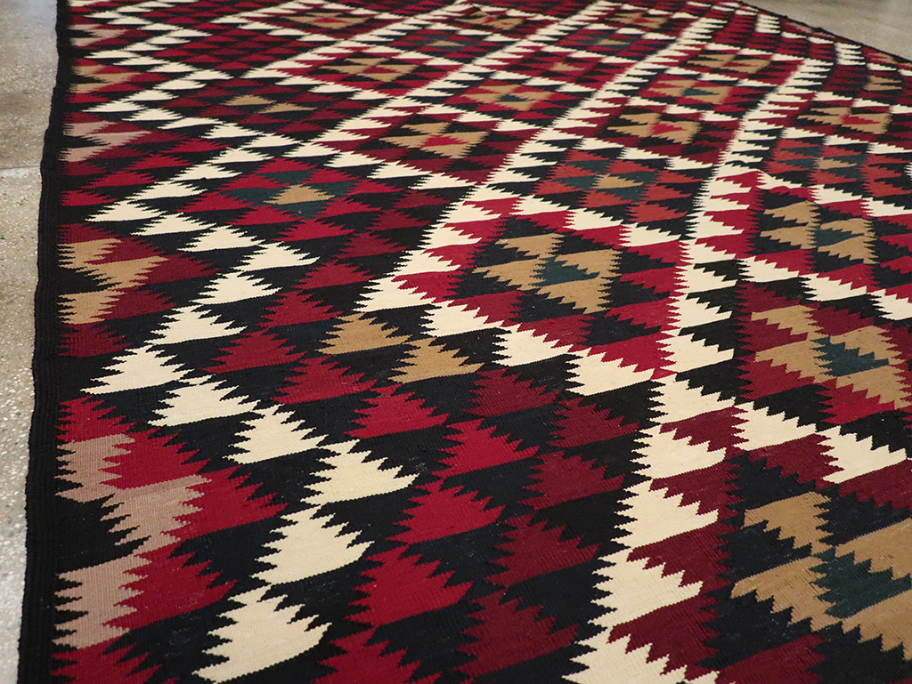 Vintage Turkish Flatweave Kilim Long Room Size Carpet, No.27661 - Gss