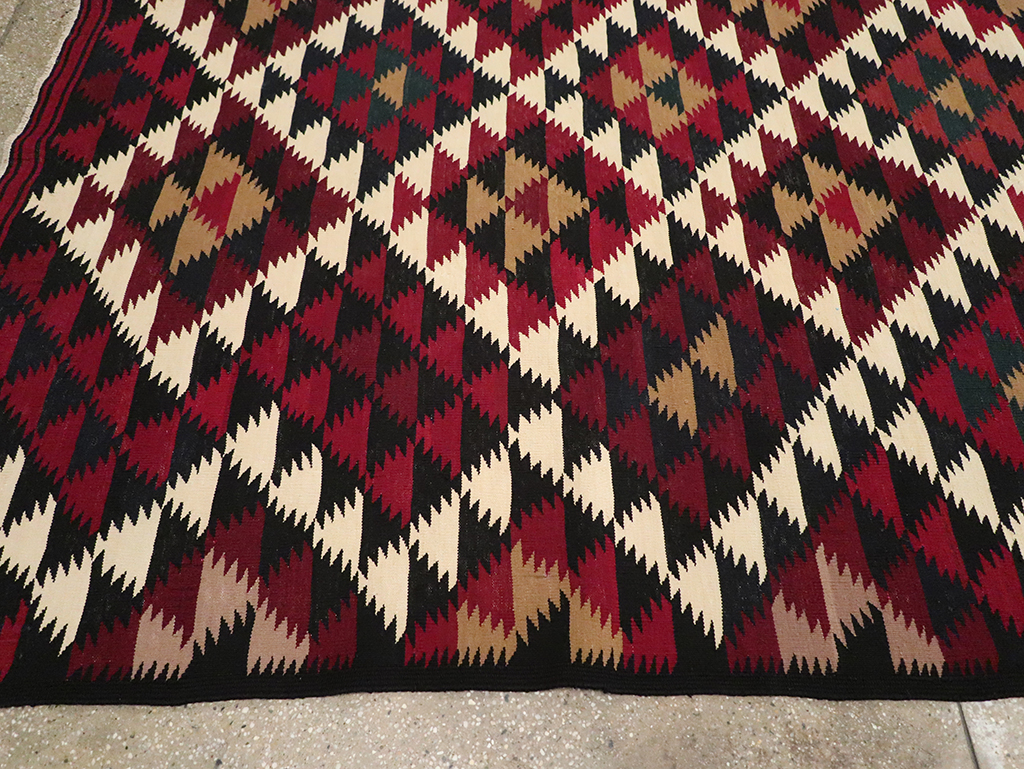 Vintage Turkish Flatweave Kilim Long Room Size Carpet, No.27661 - Gss