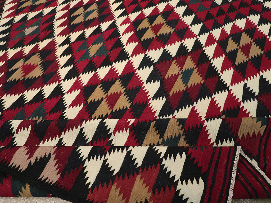 Vintage Turkish Flatweave Kilim Long Room Size Carpet, No.27661 - Gss