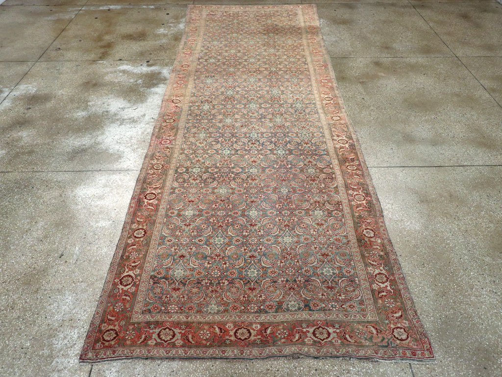 Antique Persian Bidjar Wide Gallery Runner, No.27665 - Gss