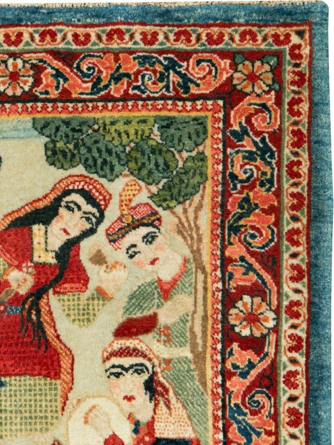 Vintage Persian Pictorial Sarouk, No.27667 - Gss