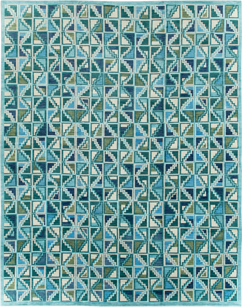 Swedish Inspired Contemporary Indian Large Carpet, No.27681 - Gss