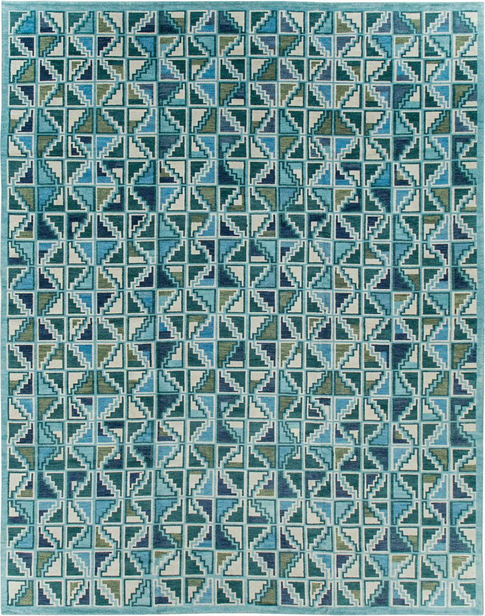 Swedish Inspired Contemporary Indian Large Carpet, No.27681 - Gss