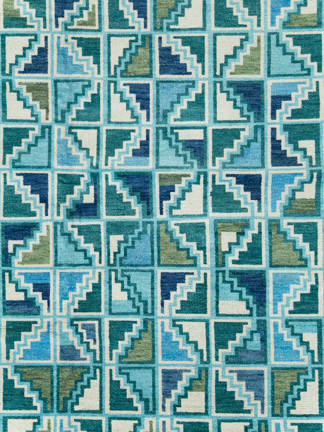 Swedish Inspired Contemporary Indian Large Carpet, No.27681 - Gss