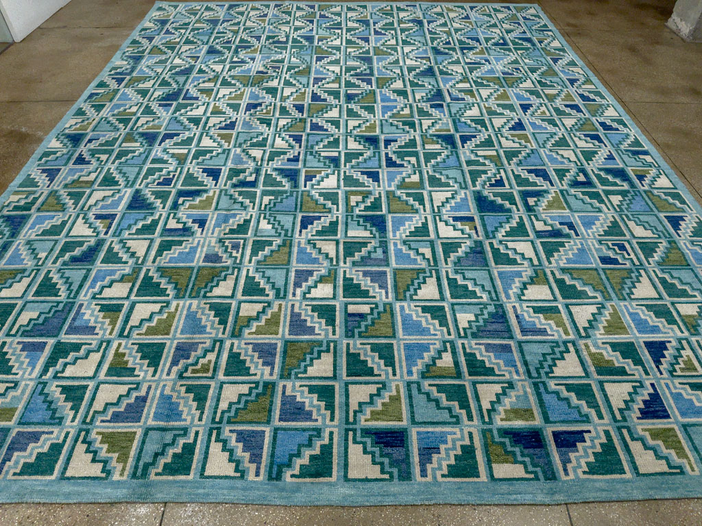 Swedish Inspired Contemporary Indian Large Carpet, No.27681 - Gss
