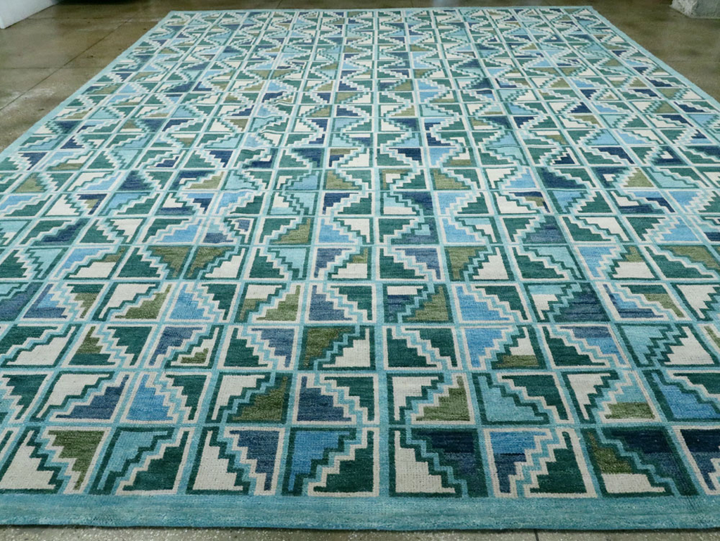 Swedish Inspired Contemporary Indian Large Carpet, No.27681 - Gss