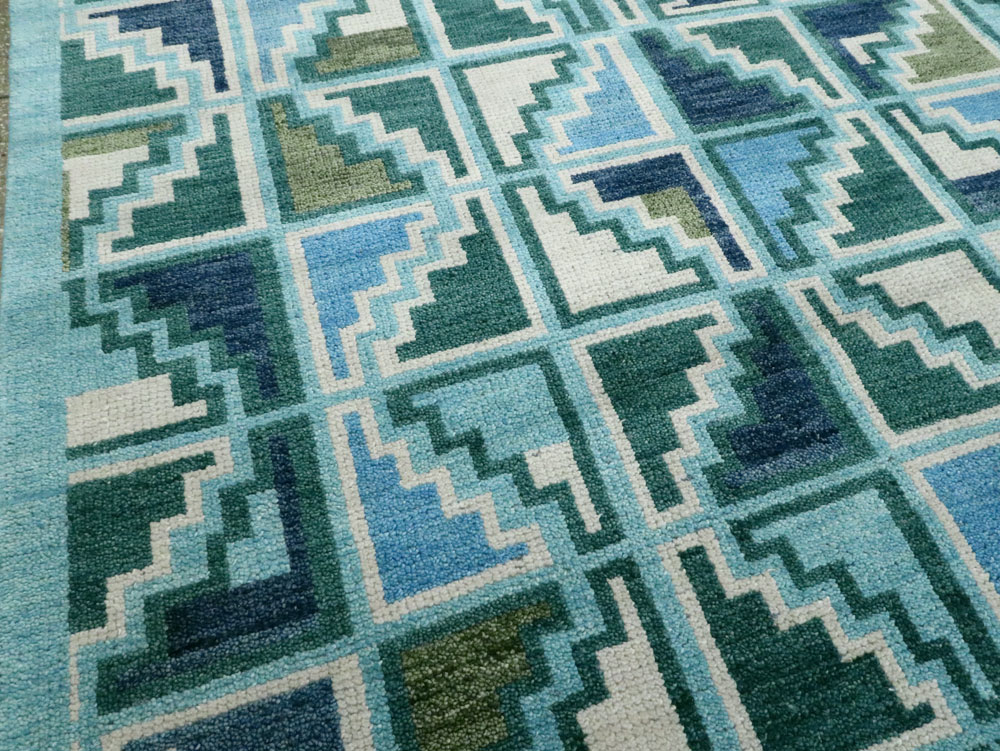 Swedish Inspired Contemporary Indian Large Carpet, No.27681 - Gss