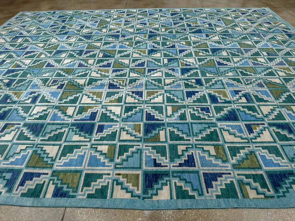 Swedish Inspired Contemporary Indian Large Carpet, No.27681 - Gss