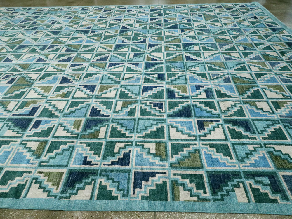 Swedish Inspired Contemporary Indian Large Carpet, No.27681 - Gss