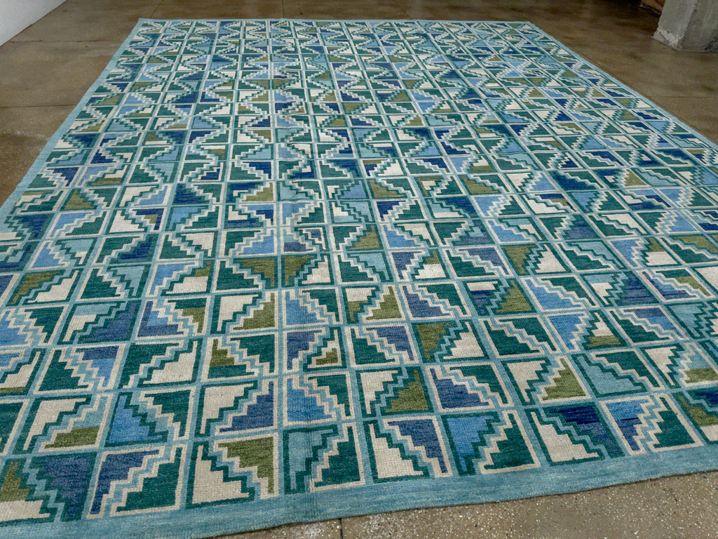 Swedish Inspired Contemporary Indian Large Carpet, No.27681 - Gss