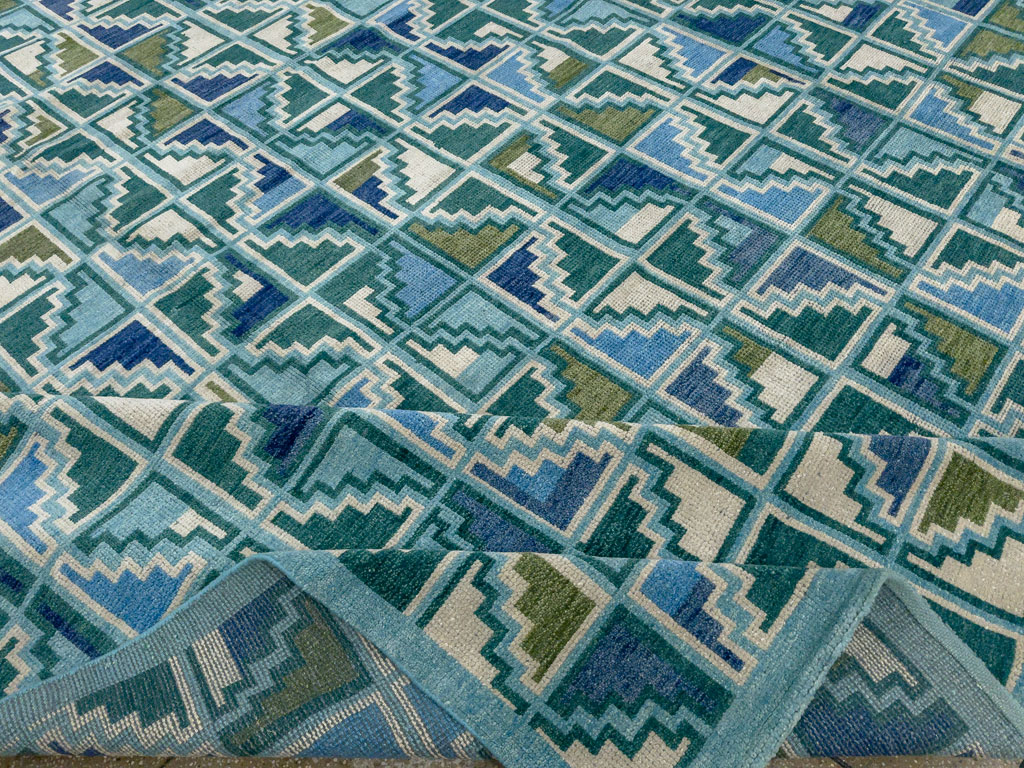 Swedish Inspired Contemporary Indian Large Carpet, No.27681 - Gss