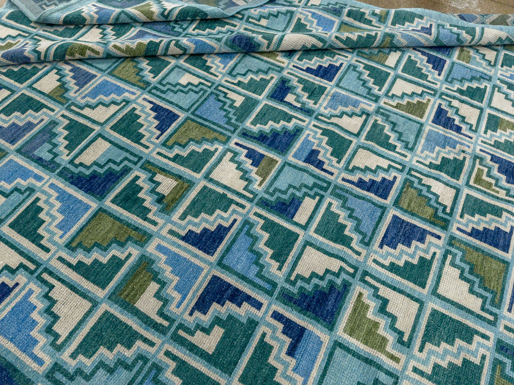 Swedish Inspired Contemporary Indian Large Carpet, No.27681 - Gss