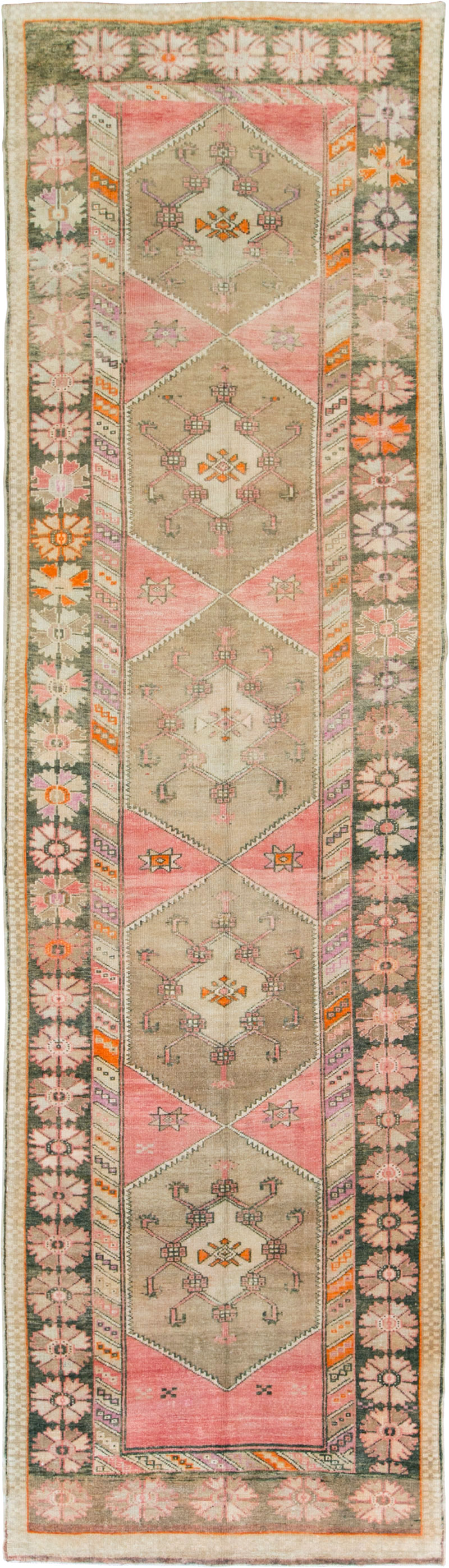 Vintage Turkish Anatolian Wide Gallery Runner, No.27682 - Gss