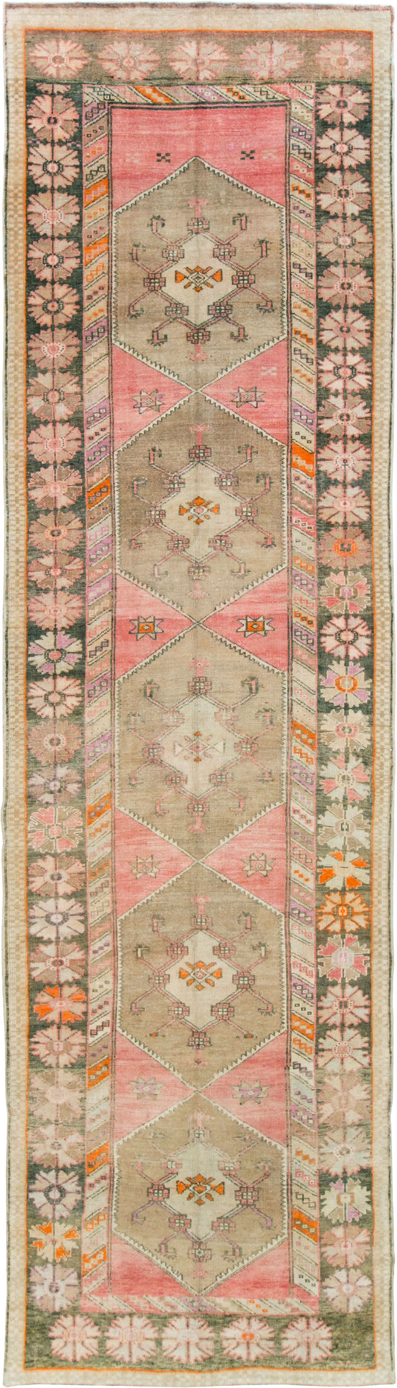 Vintage Turkish Anatolian Wide Gallery Runner, No.27682 - Gss
