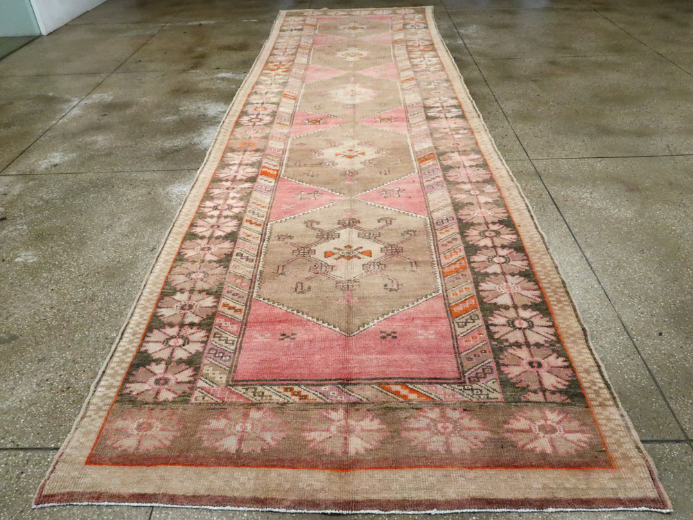 Vintage Turkish Anatolian Wide Gallery Runner, No.27682 - Gss