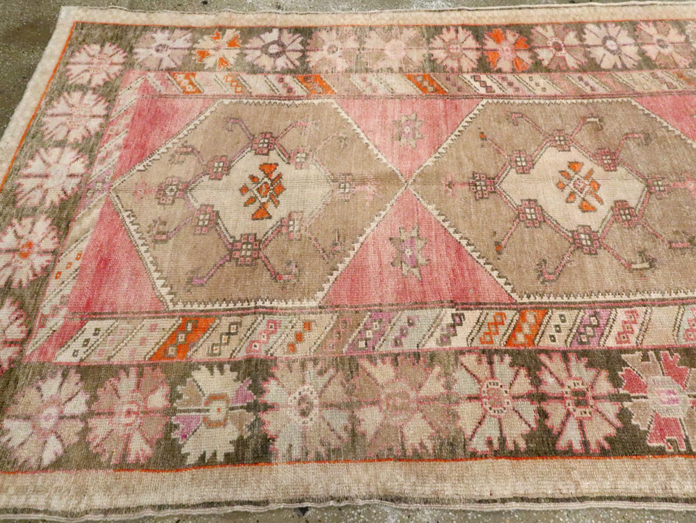 Vintage Turkish Anatolian Wide Gallery Runner, No.27682 - Gss