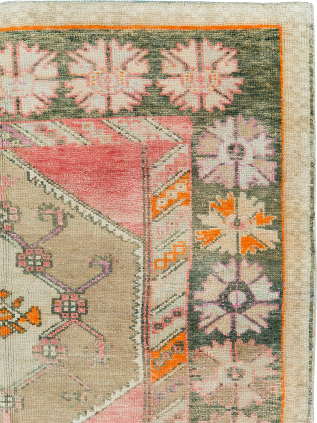Vintage Turkish Anatolian Wide Gallery Runner, No.27682 - Gss