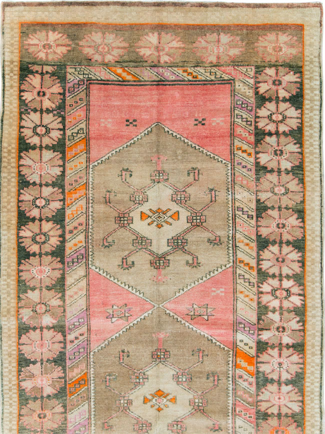 Vintage Turkish Anatolian Wide Gallery Runner, No.27682 - Gss