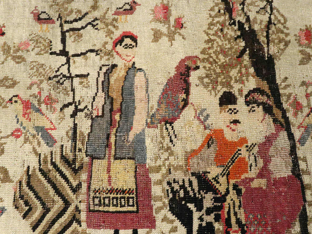 Antique Pictorial Karabagh Rug, No.27693 - Gss