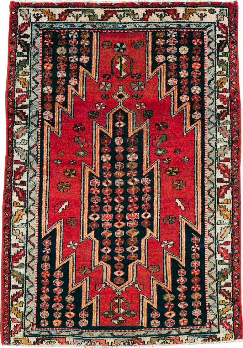 Vintage Persian Mazlagan Accent Rug, No.27710 - Gss