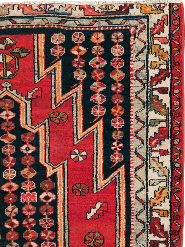 Vintage Persian Mazlagan Accent Rug, No.27710 - Gss