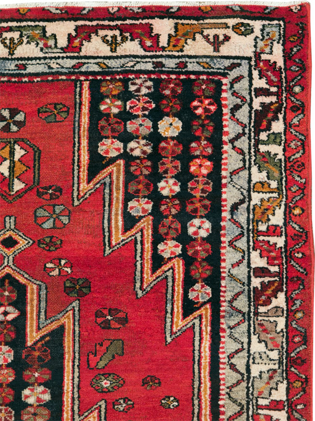 Vintage Persian Mazlagan Accent Rug, No.27710 - Gss
