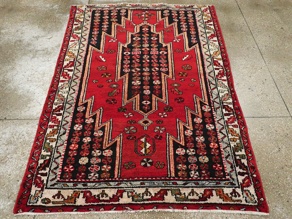 Vintage Persian Mazlagan Accent Rug, No.27710 - Gss