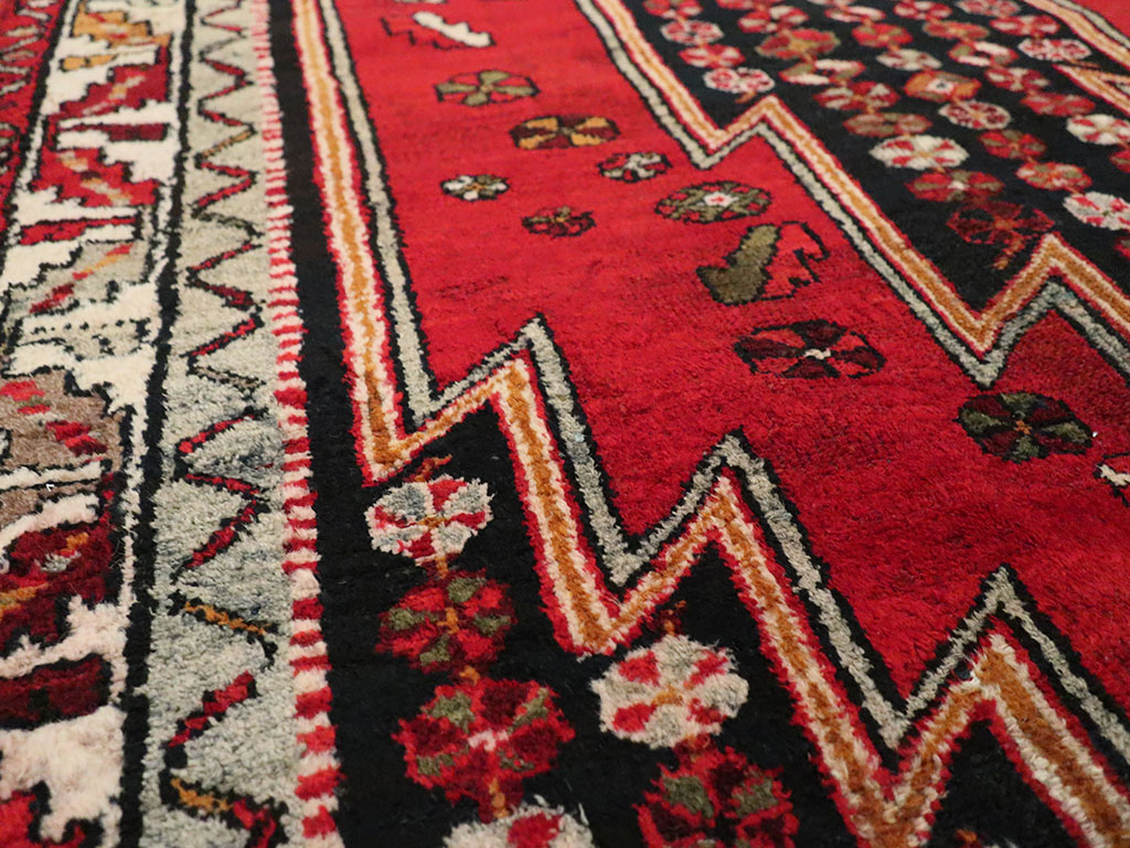 Vintage Persian Mazlagan Accent Rug, No.27710 - Gss